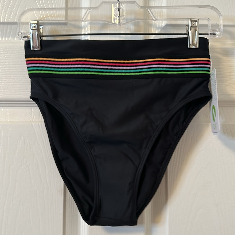 NWT Sz XS BLACK SWIM BOTTOM - Next by Athena High Leg Swim Bottom